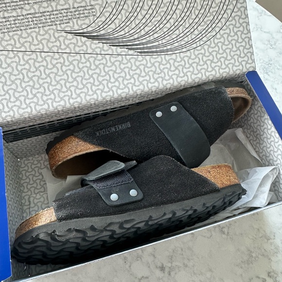 Birkenstock Kyoto Black Suede Sandals - Picture 6 of 6